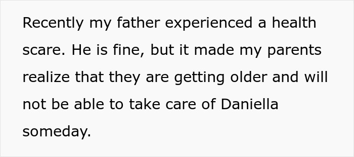Text about parents aging and the family conflict over caring for a disabled sister, highlighting accusations of ableism. Text about parents aging and the family conflict over caring for a disabled sister, highlighting accusations of ableism.