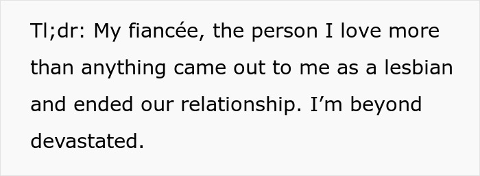Man reacts to learning fianc&eacute;e is in love with her friend, revealing he was just a placeholder for real love.