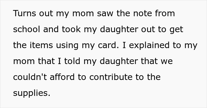 Text post about a single mom&rsquo;s financial struggles after spending thousands on plastic surgery expecting support.