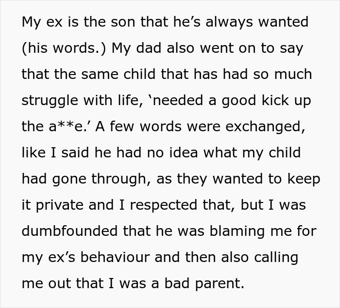 Man sides with daughter&rsquo;s cheating ex during divorce, calling him the son he always wanted despite family conflict.