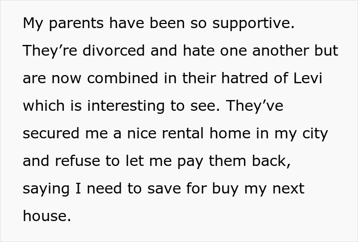 Text passage describing parents' support for pregnant wife wanting to move back home after heartless ex dumps her. Text passage describing parents' support for pregnant wife wanting to move back home after heartless ex dumps her.