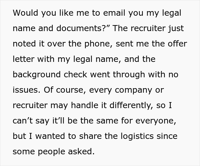 Text explaining how a woman changes her name to a more white-sounding one and immediately gets more job offers.