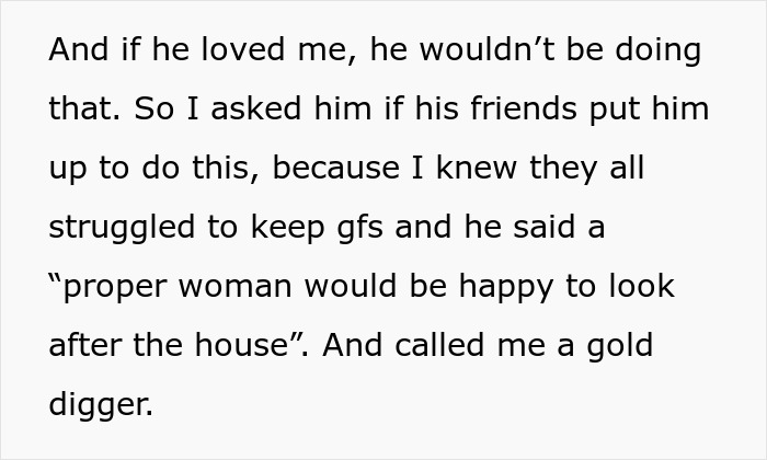 Woman called a gold digger for wanting fair chores, leaves boyfriend as he begs for rent money in a tense relationship.