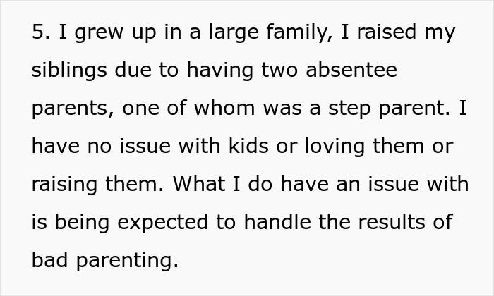 Text excerpt discussing experiences with kids, step parenting, and challenges of handling bad parenting outcomes.