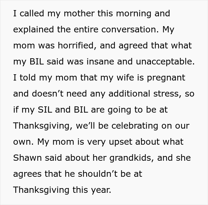 Text excerpt describing a man banned from Thanksgiving after upsetting his brother-in-law&rsquo;s wife with a controversial theory.