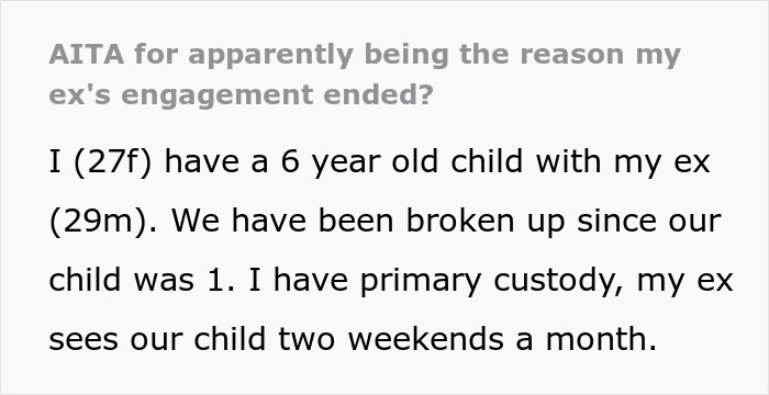 Text post about a woman explaining custody details amidst issues with being treated as stranger danger to her future stepkid.
