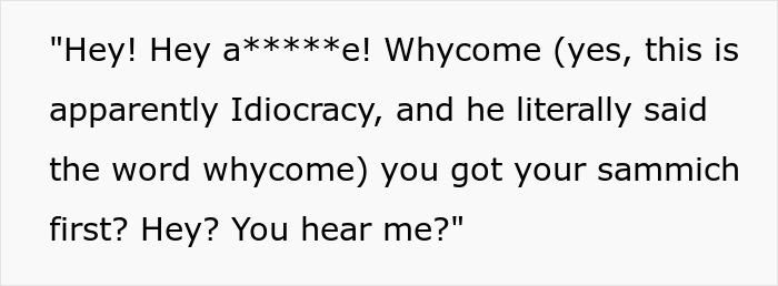 Man angrily shouting about a stolen spicy chicken sandwich, chaos unfolding after child vomits everywhere.