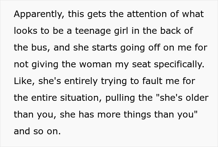 Teen Karen and elderly woman confront disabled man on bus, angry as he refuses to give up his seat. Teen Karen and elderly woman confront disabled man on bus, angry as he refuses to give up his seat.