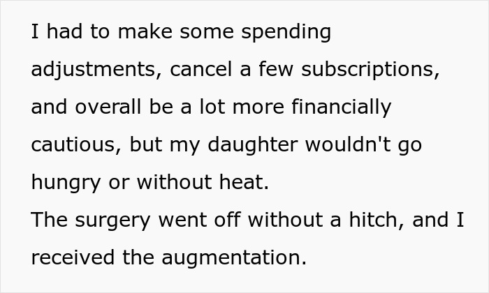 Alt text: Single mom adjusts spending after costly plastic surgery, expecting support but faces a brutal reality check instead
