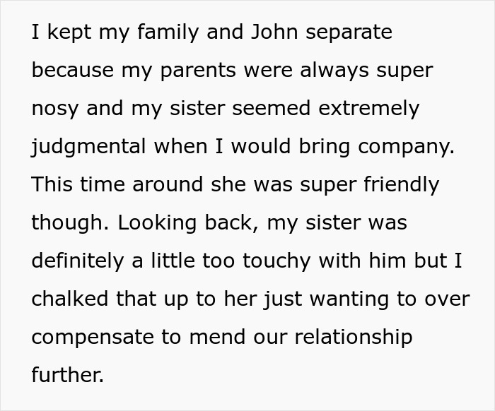 Text excerpt describing a woman’s experience with her petty sister interfering in her life instead of seeking therapy. Text excerpt describing a woman’s experience with her petty sister interfering in her life instead of seeking therapy.