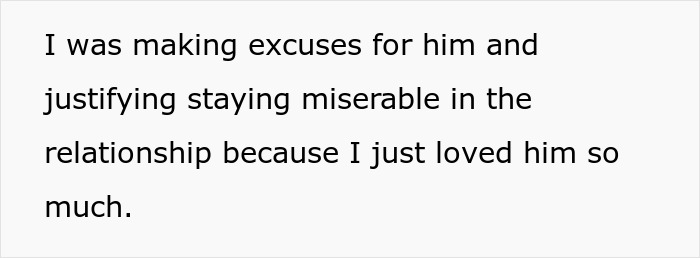 Text about making excuses and justifying staying miserable in a relationship related to relationship break every year.