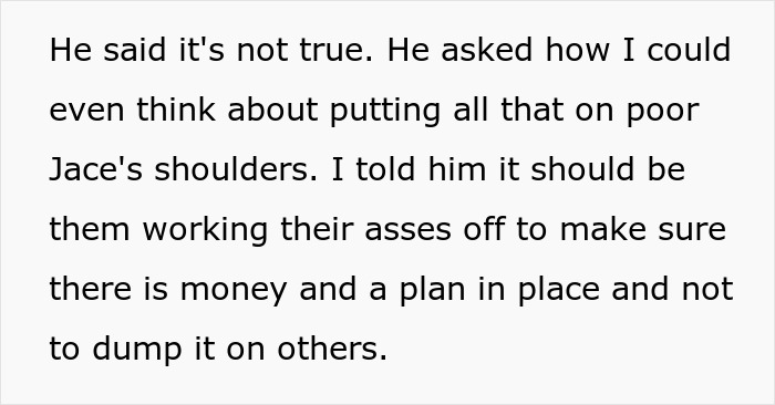 Text discussing preparing a 19-year-old for the caregiver role for a disabled stepsister and family disagreement.