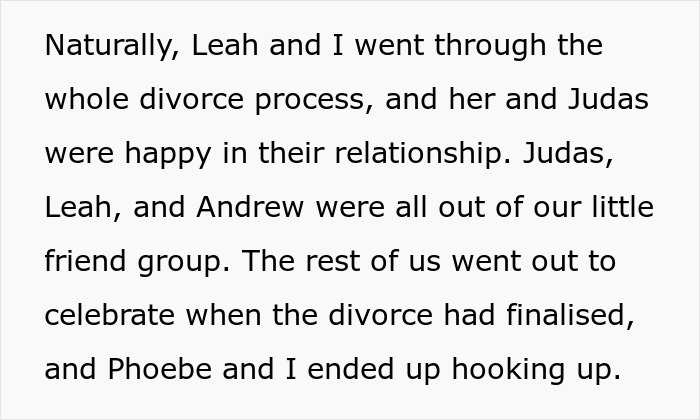 Text excerpt describing a man&rsquo;s experience with divorce after his ex-wife cheated with his best man, causing trust issues.