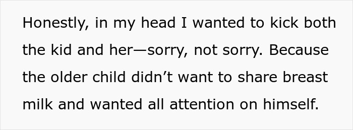 Text excerpt showing a woman&rsquo;s thoughts on her cousin&rsquo;s wife struggling after quitting free babysitting.