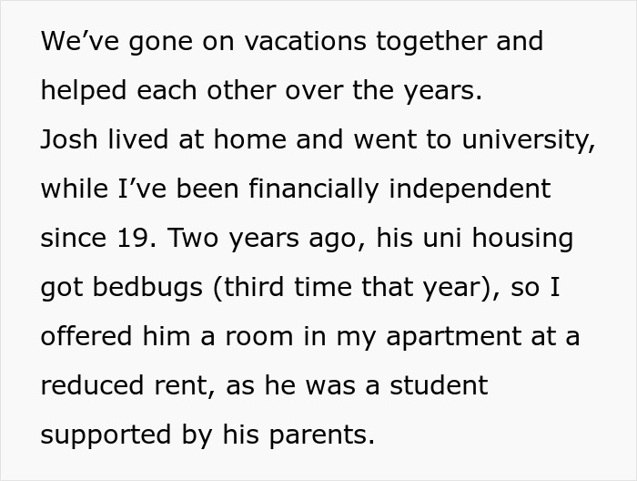 Lady helps 23-year-old friend with a place to stay and a job, but faces complaints and insults in return.