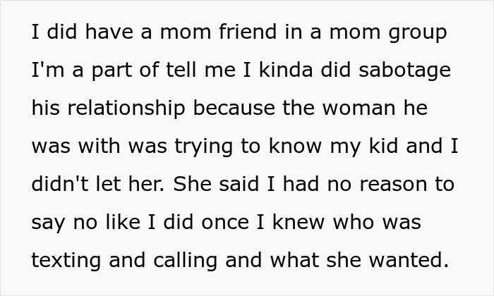Text excerpt about woman feeling treated as stranger danger to future stepkid, leading to engagement breakup.