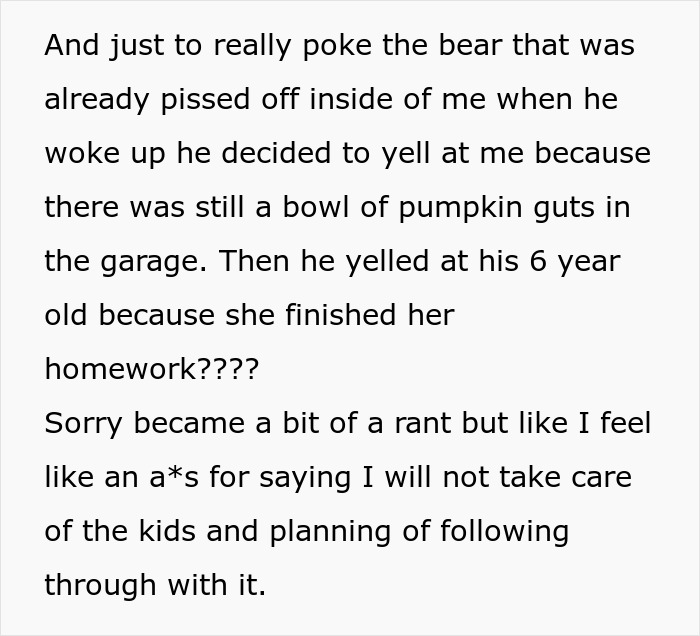 Text rant about deadbeat dad yelling at kids while partner is tired of being a free sitter for his children. Text rant about deadbeat dad yelling at kids while partner is tired of being a free sitter for his children.