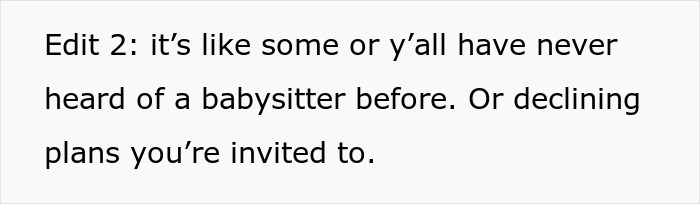 Text excerpt highlighting conflict where mom of 4 keeps ruining group activities by bringing kids, causing neighbor to stop inviting her.