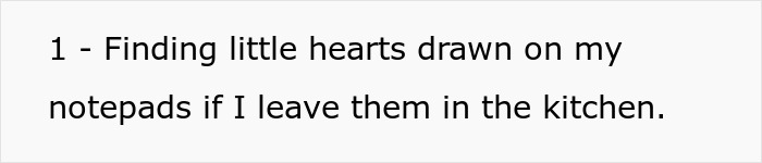 Note with text about finding little hearts on notepads, illustrating man shuts down younger coworker flirt. Note with text about finding little hearts on notepads, illustrating man shuts down younger coworker flirt.