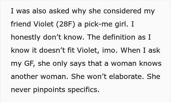 Text about girlfriend not wanting boyfriend to go on trip with female friend, causing him to reconsider relationship.