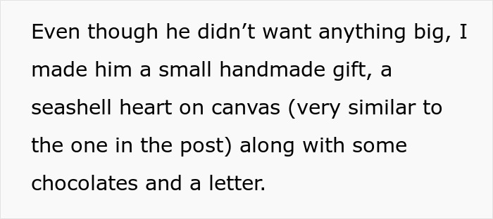 Handmade seashell heart gift on canvas refused by boyfriend refusing to hang anniversary gift on wall.