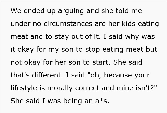 Man prepared to fight for stepson&rsquo;s diet change as mom opposes his decision to stop eating meat.