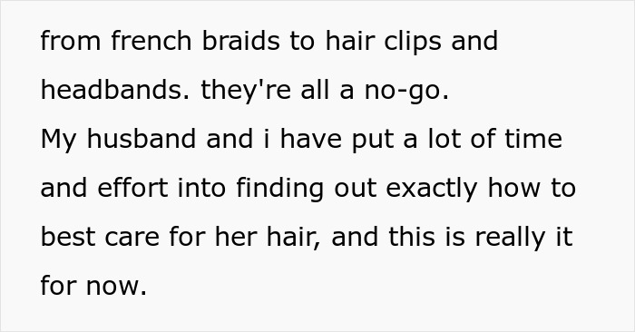 Alt text: Excerpt of a text discussing mom brushing her biracial daughter's curls and backlash over whitewashing concerns.