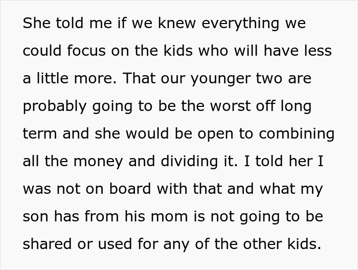Text discussing a wife&rsquo;s tantrum over her husband not revealing how much stepson inherited from late mother.