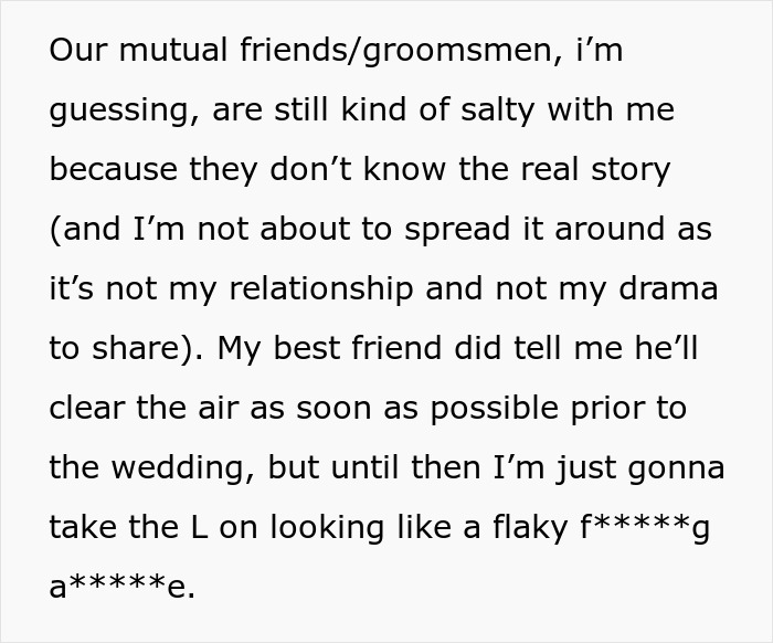 "[Am I The Jerk] For Not Telling My Best Friend The Real Reason I'm Not At His Wedding?"