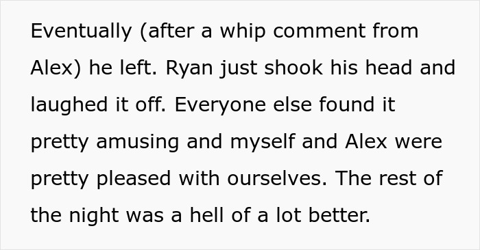 Text excerpt from a story describing a man getting uncomfortable, relating to masculinity fragility during Halloween costume event.