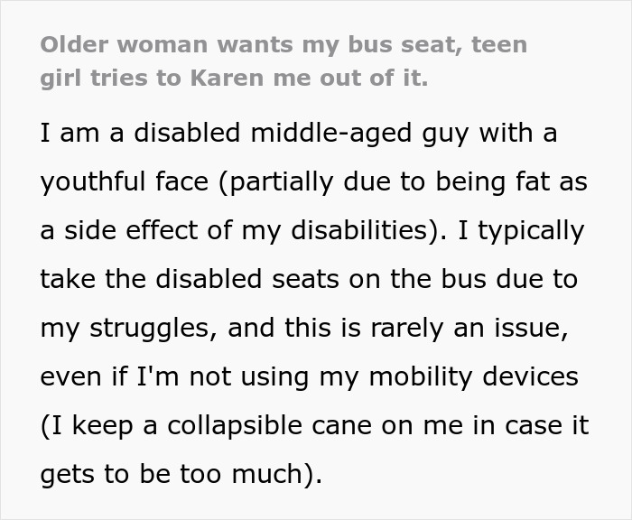 Disabled man refuses to give up bus seat as teen Karen and older woman try to force him out in confrontation. Disabled man refuses to give up bus seat as teen Karen and older woman try to force him out in confrontation.