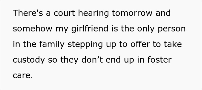 Woman saves niblings from foster care as her boyfriend rethinks their future during an unexpected court custody hearing.