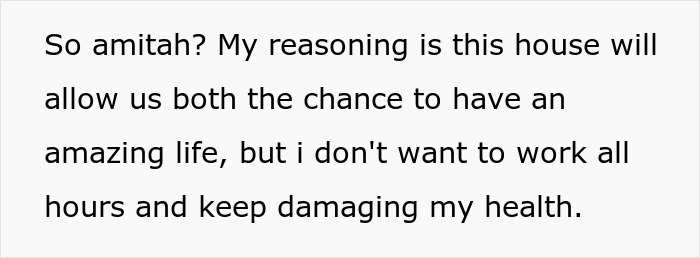Text post about a woman refusing to contribute to bills after her boyfriend drops $600K on a house.