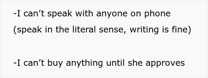 Text with stepmother control over family relationship, highlighting communication and approval restrictions. Text with stepmother control over family relationship, highlighting communication and approval restrictions.