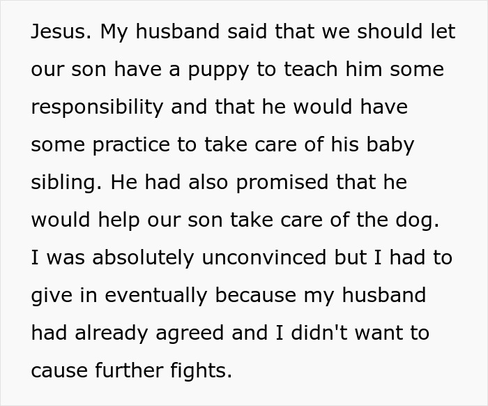 Alt text: Frustrated wife and son upset over lost dog while manchild ignores them playing console games indoors.