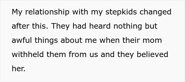 Text on image about a mom poisoning her relationship with stepkids by influencing them against stepmom.