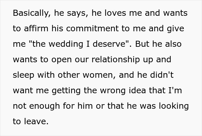Man drops to one knee with ring while girlfriend walks away after he mentions open marriage twist.