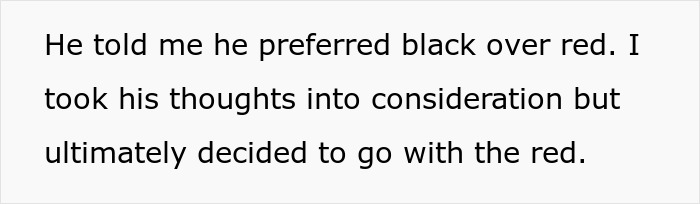 Text excerpt with boyfriend destroyed girlfriend's grandmas jewelry box main SEO keyword, discussing color preference between black and red.