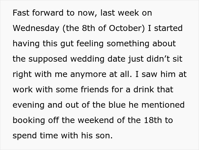 Woman learns the man she&rsquo;s been seeing for 10 months is getting married in three days, feeling shocked and betrayed.