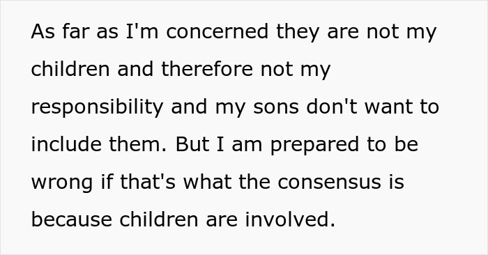 Text about a cheater expecting a rich ex to provide for her kids, while he only takes his son on fancy trips.