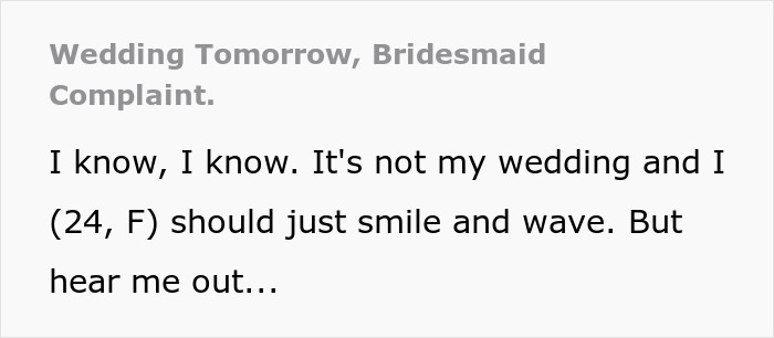 Bridesmaid doing her nails nervously before a wedding while the bride reacts with frustration and flips out.