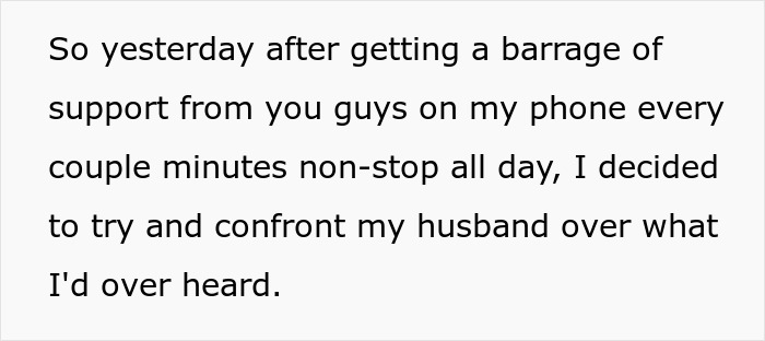 Text excerpt from a wife confronting her husband after hearing him admit she is ugly, expressing feelings about being an ugly woman.