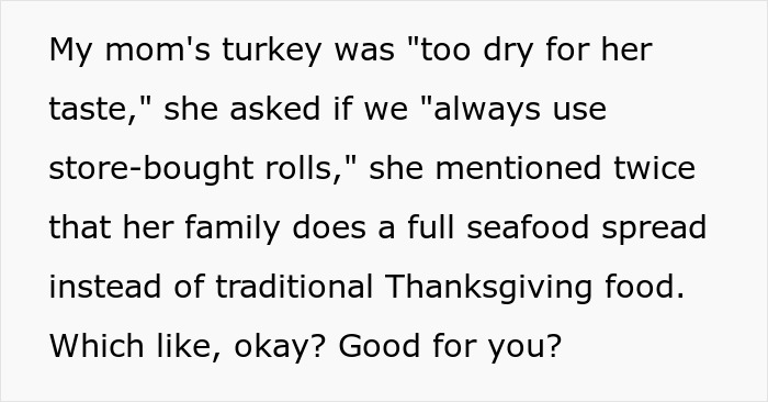 Text about a man’s girlfriend offending his sibling during Thanksgiving, leading to her being banned from Christmas. Text about a man’s girlfriend offending his sibling during Thanksgiving, leading to her being banned from Christmas.