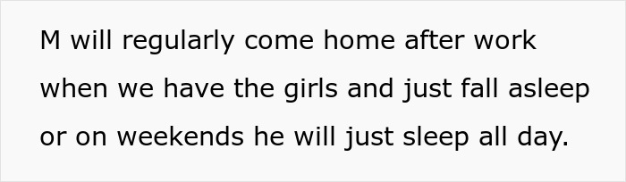 Text excerpt showing a deadbeat dad who sleeps while dumping kids on his girlfriend's 19-year-old daughter. Text excerpt showing a deadbeat dad who sleeps while dumping kids on his girlfriend's 19-year-old daughter.