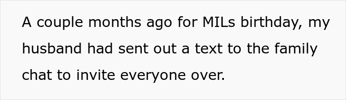 Text on a white background describing a MIL ruining a birthday by being a no-show, leading to DIL refusing future celebrations. Text on a white background describing a MIL ruining a birthday by being a no-show, leading to DIL refusing future celebrations.