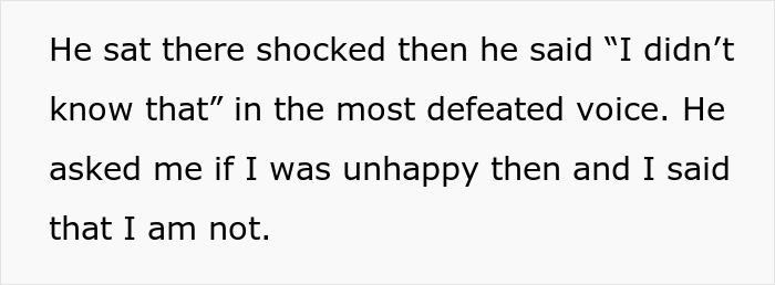 Text excerpt describing a heartbroken woman revealing her husband's affair from 10 years ago and his emotional reaction.