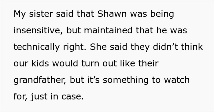 Text screenshot showing a family disagreement causing shock and ban from Thanksgiving involving a man&rsquo;s controversial theory.