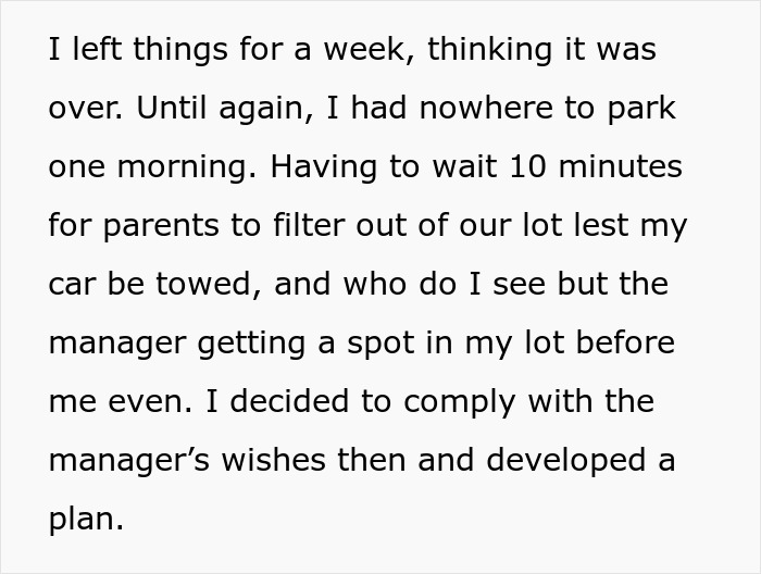 Greedy daycare manager has guy&rsquo;s car towed leading to chaos in the parking lot as he plans his next move.