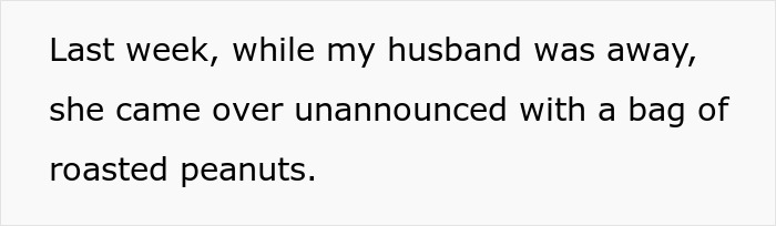 Text excerpt on a white background describing an unannounced visit by a monster-in-law putting the DIL&rsquo;s life in danger.