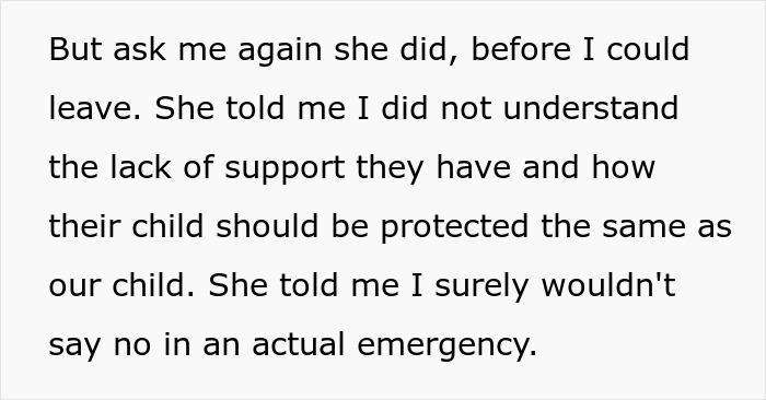 Text excerpt showing a woman expecting help from ex-husband after leaving him, facing a reality check about support.